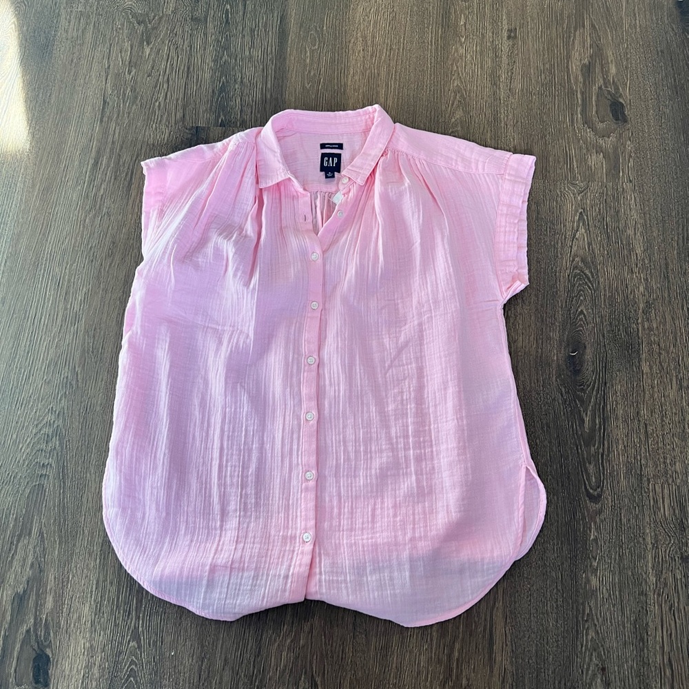 Crinkle Gauze Gap Shirt